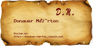 Donauer Márton névjegykártya
