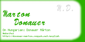 marton donauer business card